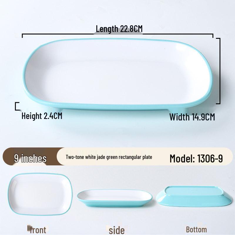 A8 Melamine Rectangular Plate for Rice, Noodles, BBQ, and Hot Pot.