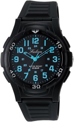 Citizen Q&Q Men's Analog Watch VP84-852 10ATM Water Resistant Urethane Band Black Blue 34mm