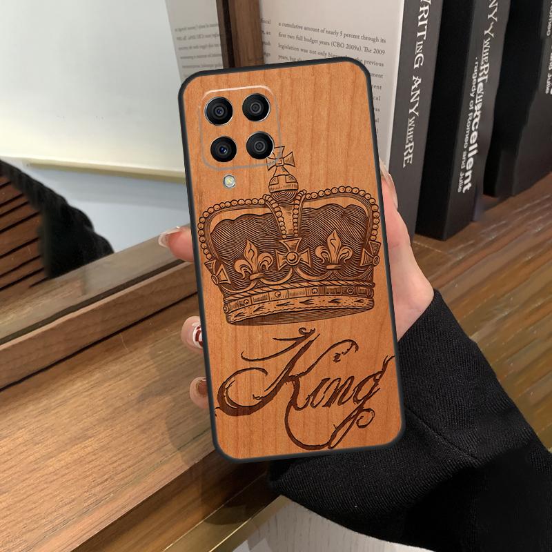 King Queen Crown Case For Samsung Galaxy M31 M21 M11 M20 M23 M54 M14 M34 M13 M52 M32 M12 M16 M36 M56 M15 M55