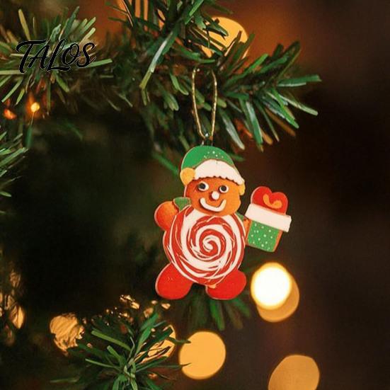 Rustic Xmas Tree Hanging Ornaments 20/30/40Pcs Wooden Christmas Ornaments, Candy Cane Lollipop Decor for Holiday Party Wreath Window Display