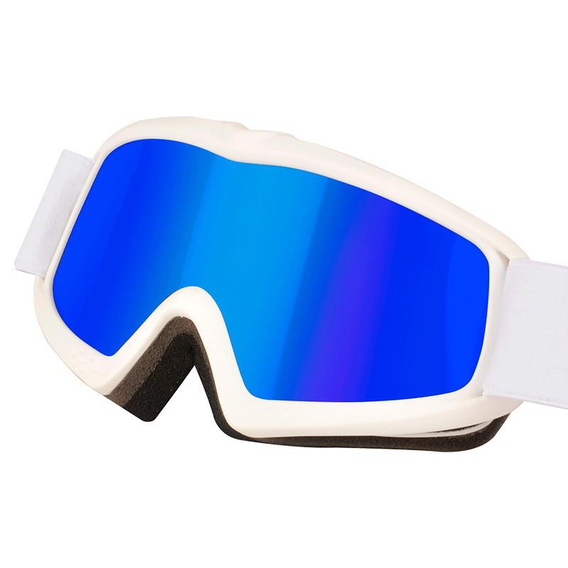 Kids Ski Goggles Double-Layer Anti-Fog UV Protection Snowboarding Eyewear Children Outdoor Winter Sports Safety Gear White Frame Blue Lens