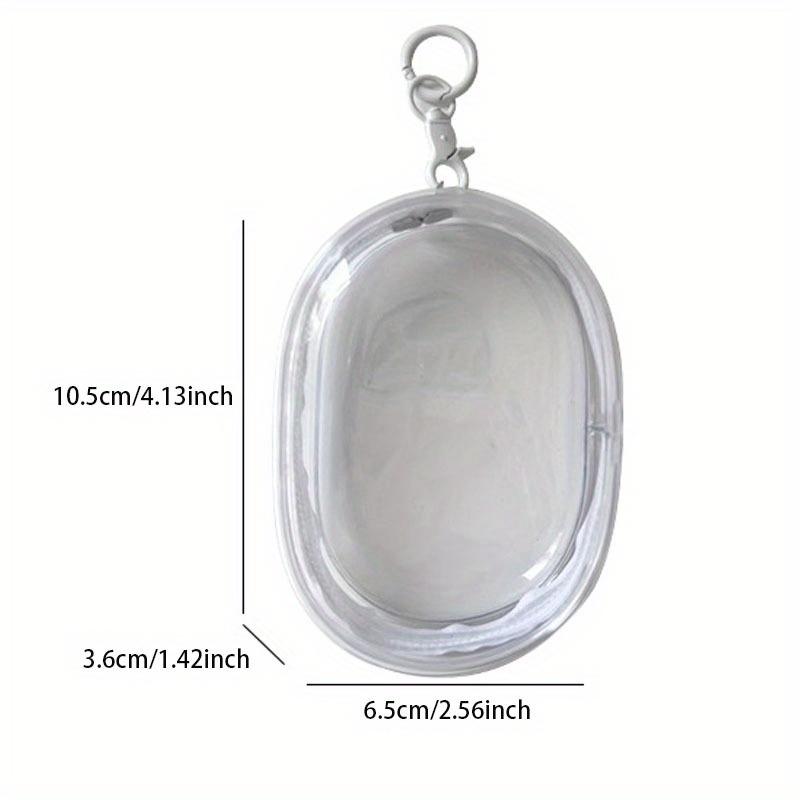Portable Mini Clear Zipper Storage Bag, Compact Multifunctional Organizer, Earphone and Charger Case with Keychain Loop, Transparent Travel Accessory
