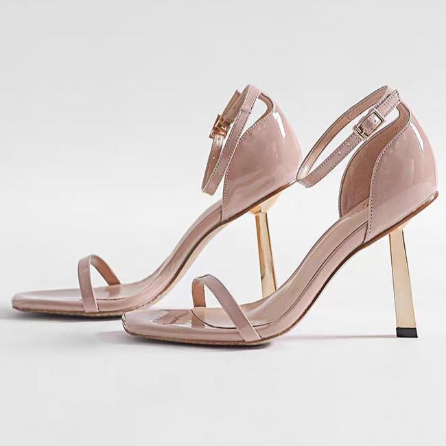 Fashion High Heels Shoes Women Heeled Sandals Square Toe 2025 Trend Dress Open Toe Elegant Pumps Summer New Stilettos Sandalias De Mujer