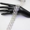 3cm Wide Rhinestone Ribbon Trim Flower Applique Crystal Beaded Trimming Diamante