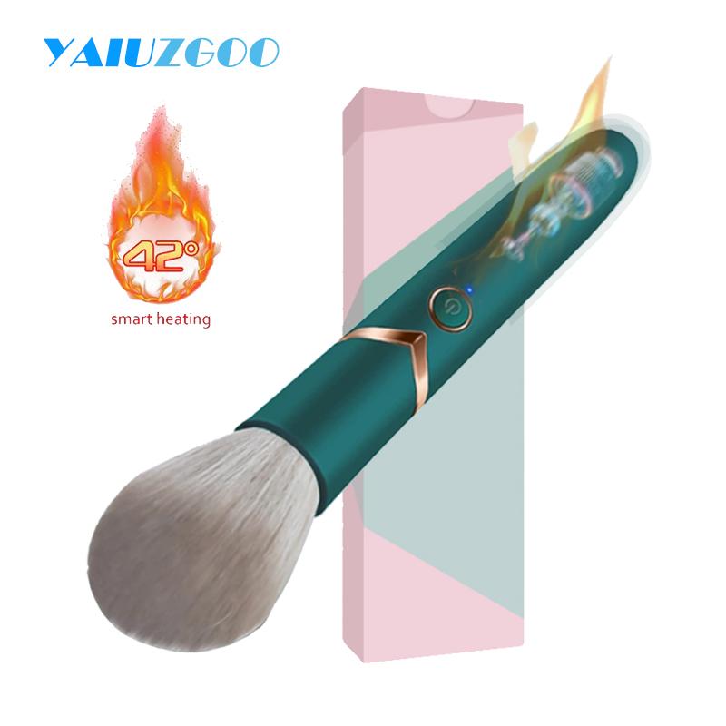 Heating Makeup Brush Vibrator for Women 10 Speeds G-Spot Nipple Clitoral Vaginal Massage Magic Wand Vibrating Sex Toys Stick