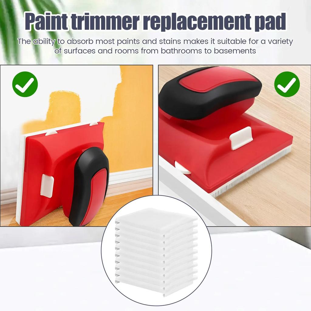 10 st Målningskantverktyg Ersättningsdynor Nylon Täta Borst Hörn Målardynor Resilienta Trim Målningsverktygsdynor för Väggar Tak