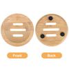 2 Pcs Bamboo Soap Box Eco Friendly Holder Stand Small Round Tray Drain Design Bathroom Kitchen Portable Soap Dish