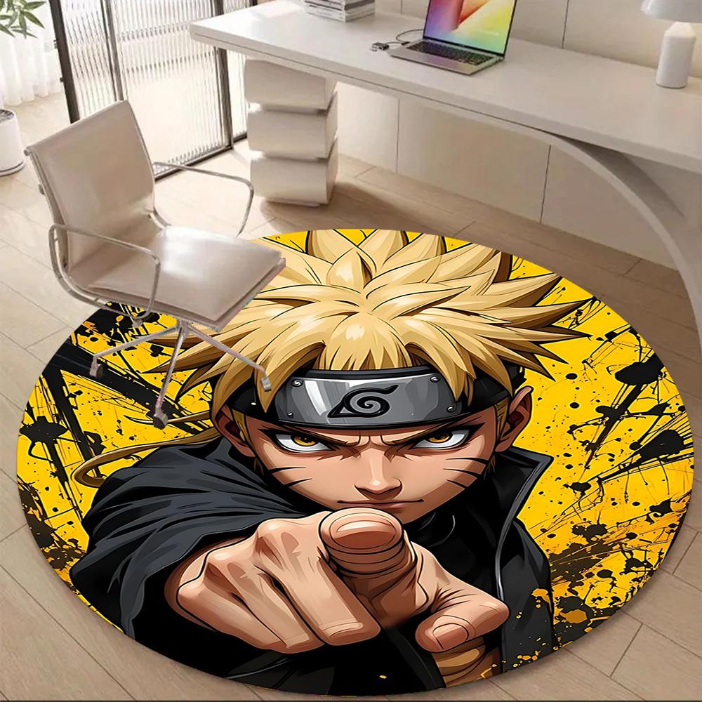 1PC Naruto Office Round Area Rug Suitable For Office, Under Office Chairs Bedroom Living Room Home Decor, Room Deco T1224005