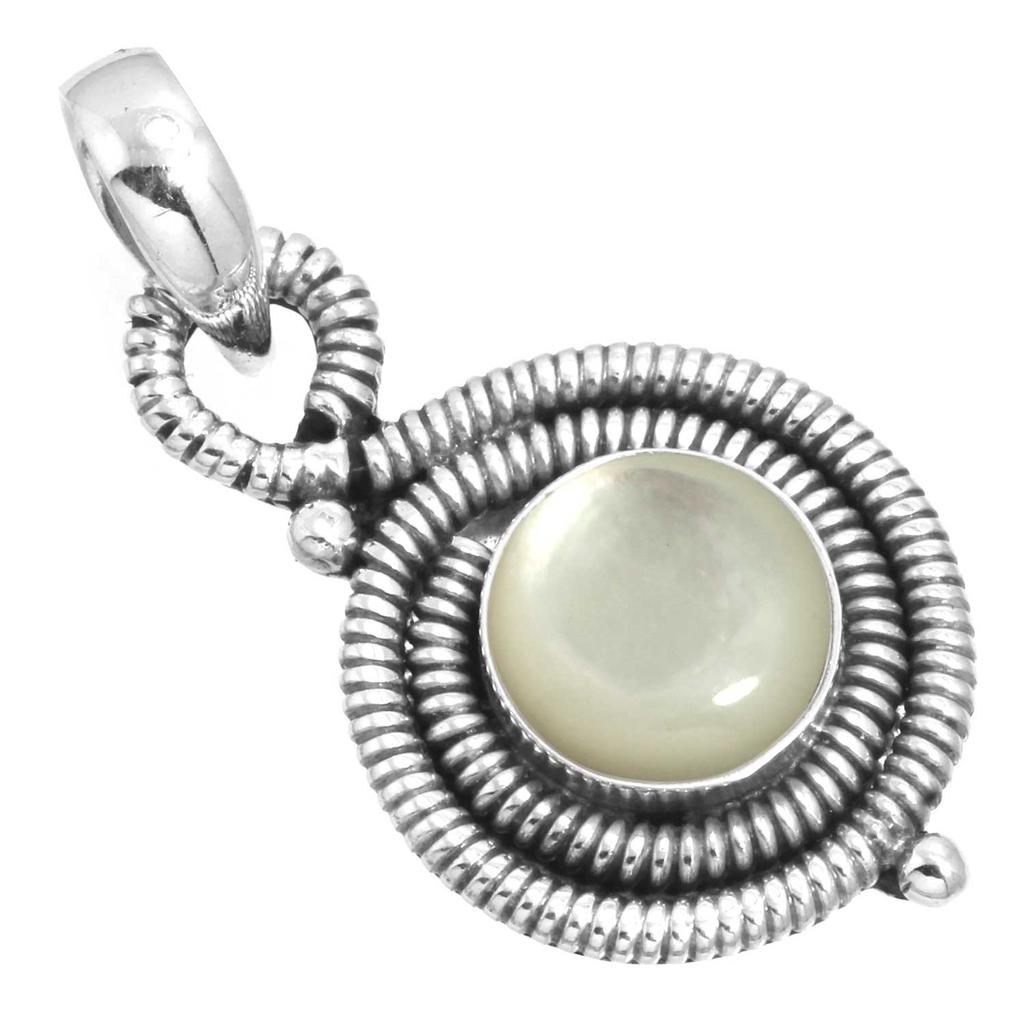 925 Sterling Silver Pendant Women Gemstone Handmade Jewelry Christmas Gift Blue Green Purple Copper Turquoise Pearl Lapis Mother Of Pearl Victorian