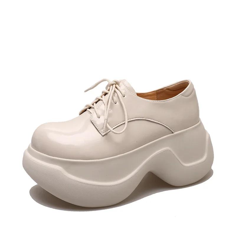 

Осінні жіночі масивні кросівки, модні туфлі на платформі на шнурівці для жінок, на відкритому повітрі, міцне жіноче взуття 35