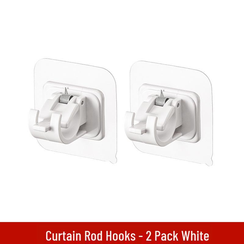 Telescopic Curtain Rod Adhesive Hook - Punch-Free Support for Shower, Towel, and Door Curtains