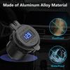 Aluminum Quick Charge Dual QC3.0 USB Car Charger Socket with Digital Voltmeter With Switch Button for Marine Motorcycle Truck