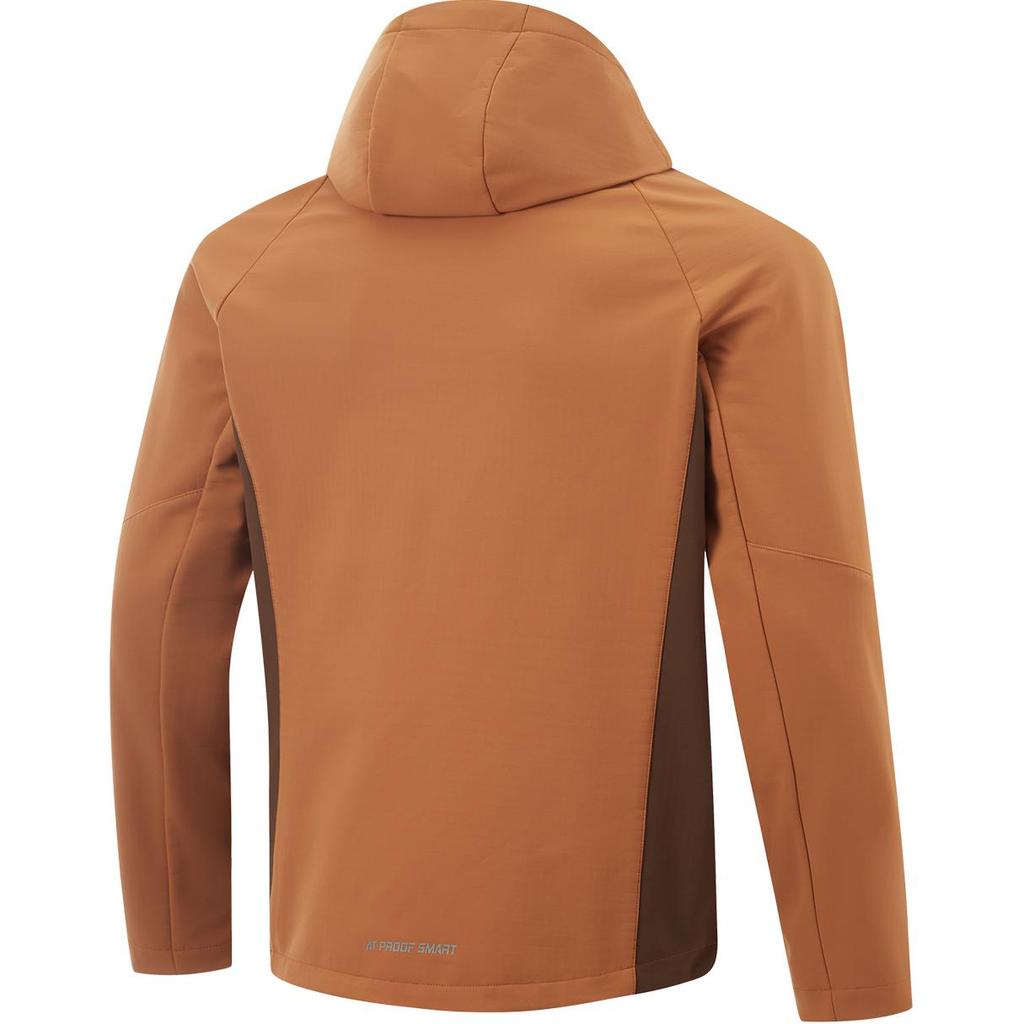 Li-Ning Lettuce Edge Water-Resistant Windproof Fleece-Lined Warm Outdoor Casual Versatile Climbing Jacket Men Jacket Amber-Brown AFDU939-5