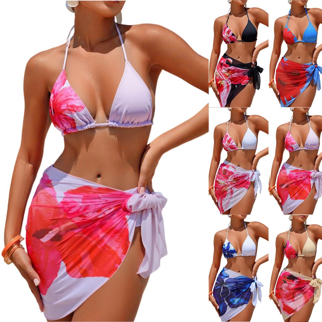 Women's Split Three-Piece Bikini Swimsuit Sport Swimsuit