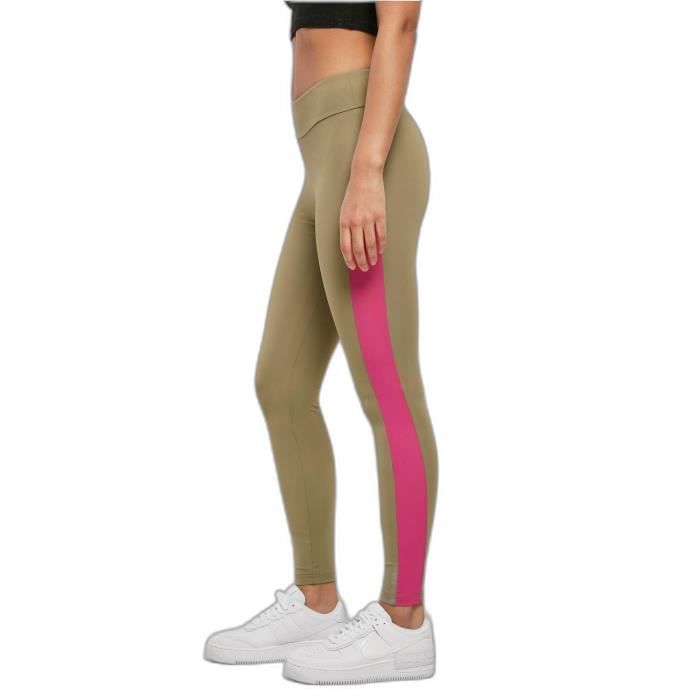 Legging femme - Urban Classics - Color Block - Vert kaki/violet - Taille XL - Fitness