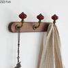 Walnut Wood Multiple Hooks Clothing Hat Hook Wall-mounted Storage Hanging Hooks Wall Storage Holder Lantern Decorative Shelves