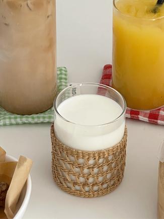 Vine Woven Handmade Glass Coffee Cup Juice American Milk Water Cup Italian Concentrated Glass Cover Cups Double Wall Glass Cup 220ml-420ml