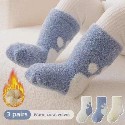 Warm gevoerde middelhoge sokken voor 0-3 jaar: Herfst & Winter Baby Terry Sokken