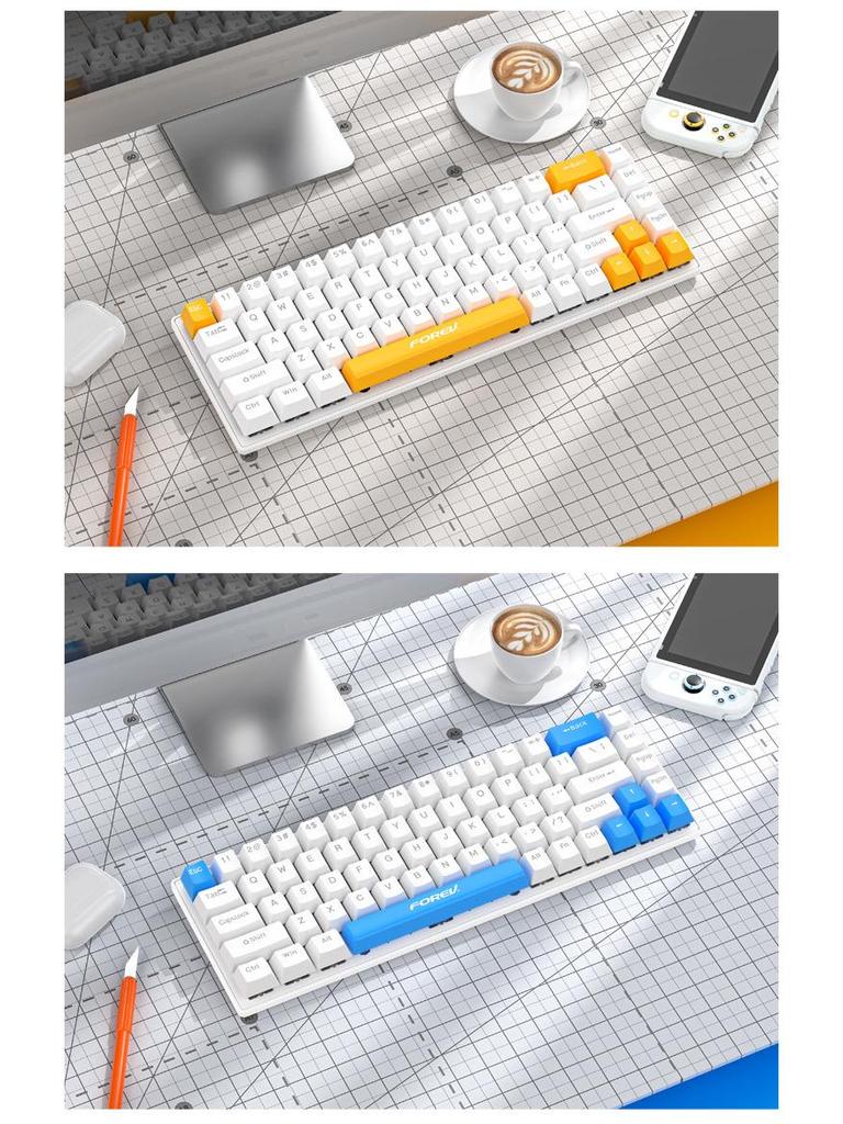RGB Russian Co-branded Custom Three-Mode Wired Gaming Mechanical Keyboard
