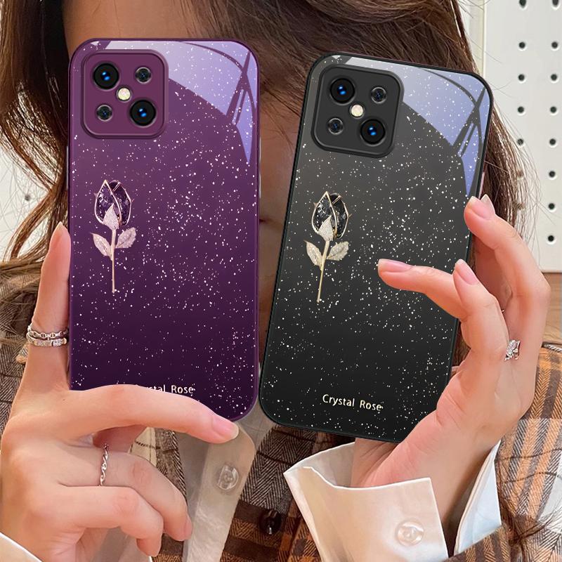 Gradientowy Fioletowy Zapachowy Dla Oppo Find X5 X8 Pro X3 Lite A72 58 73 54S F11 79 Reno 6 4Z 5G Nord N200 Szkło Hartowane Etui na Telefon
