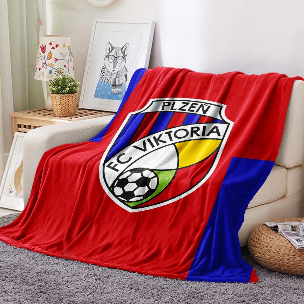 1PC FC Viktoria Plzen Patterned Flannel Blanket Suitable For All Seasons for Home Decor Warmth and Comfort Gifts Holiday Present