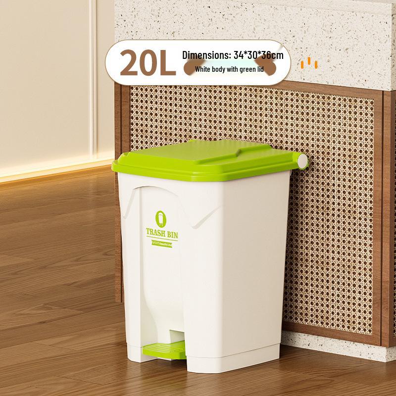 Large 30L Outdoor Kitchen Trash Can with Pedal and Lid