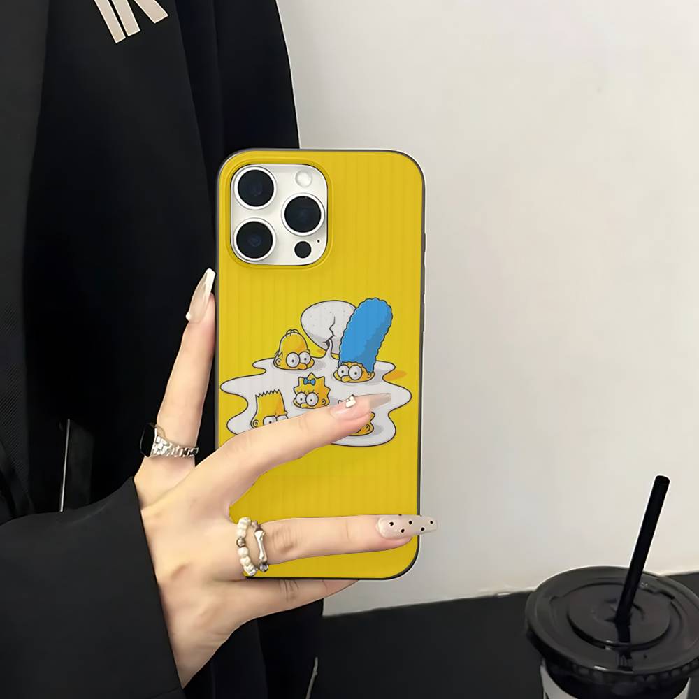 The Simpsons For iPhone 17 16 15 Plus Pro Max 12 14 Plus 11 13 Wave Corrugated Stripe Funda Phone Cover