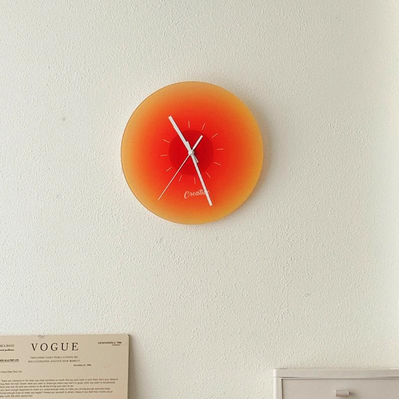 Retro Black Vinyl Record Sunset Wall Clock - Perfect for Living Room, Office, Desk, or Wine Cabinet Décor