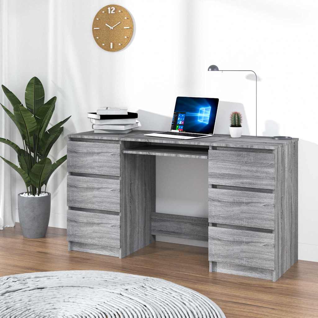 Desk Gray Sonoma 140x50x77 cm Particleboard