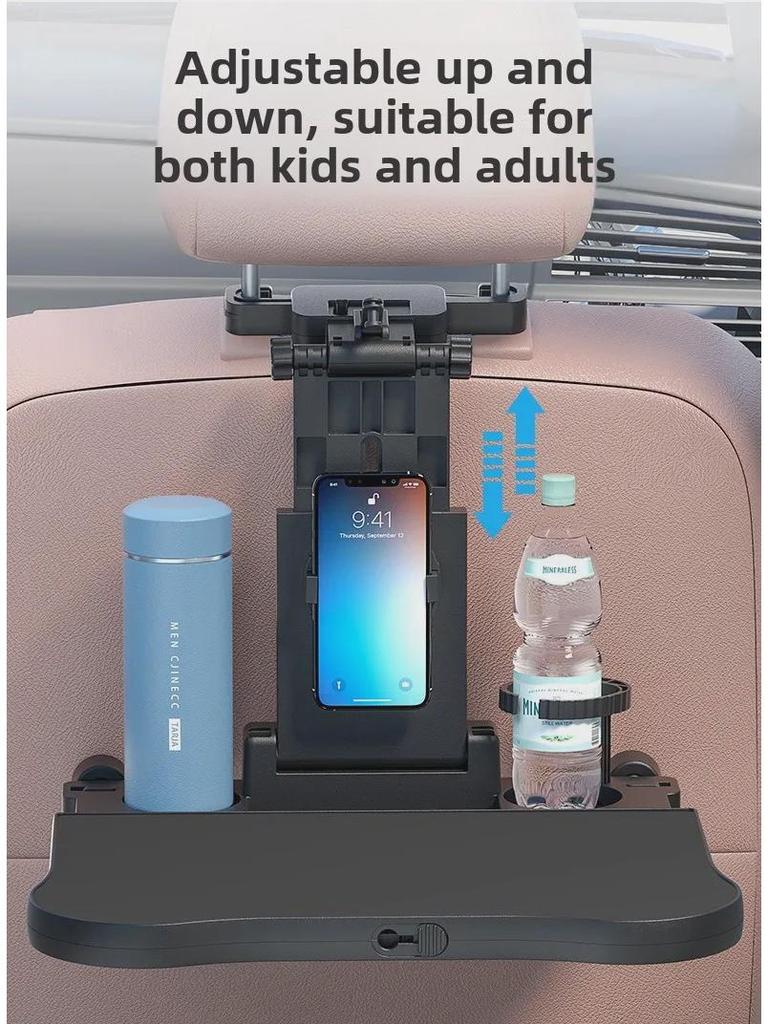 Compact Multifunctional Folding Table with Adjustable Storage, Cup Holder, Phone & Tablet Stand for Adults & Kids.