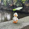 Cute Duck Resin Statue Figurine with Umbrella , Cartoon Style Weather-Resistant Indoor/Outdoor Decor for Halloween, Christmas, Easter, Thanksgiving