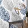 Marineblau-graue Blattstruktur-Tüllvorhänge für Wohnzimmer, Chiffon-Voile, transparenter Fenstervorhang für Schlafzimmer