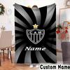 Custom Name Atletico Football Emblem Throws Blanket Flannel Blankets for Couch Bed Gifts for Men Women Picnic Blanket Christmas Fan Gifts