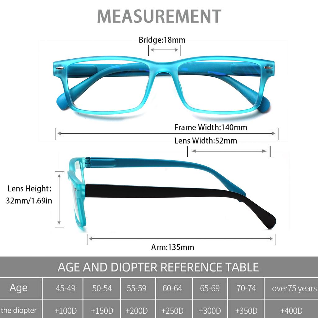 Turezing 5 Pack Reading Glasses Men Women Blue Light Blocking Spring Hinge HD Reader Eyewear