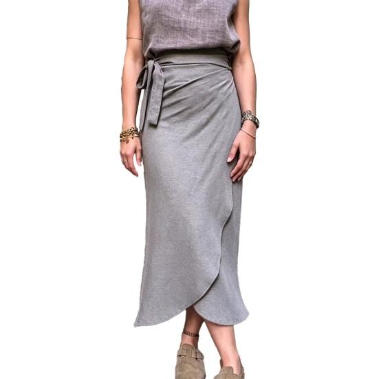 Women Skirt, High Waist Large Hem Midi Skirt, Irregular Split Slimming Skirt for Work Leisure Daily Wear Beach Travel Parties