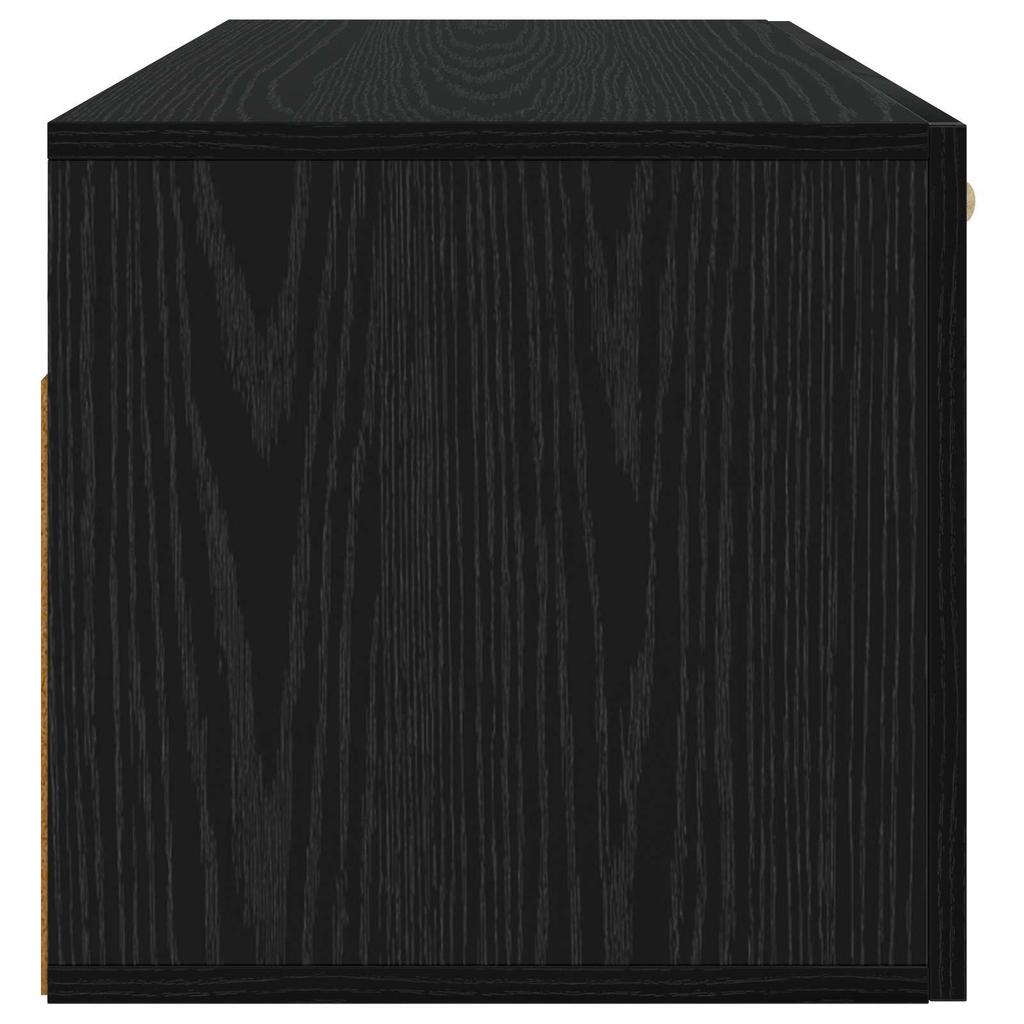 Wall Cabinet Wall Mount Black Oak Look Engineered Wood