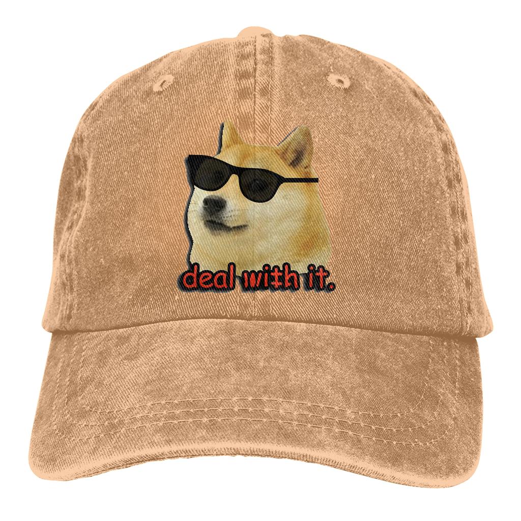 Doge Deal With It Dog Meme The Baseball Cap Peaked capt Sport Unisex Outdoor Custom Dogecoin Funny Bitcoin Hats