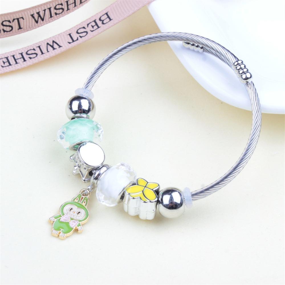 Beaded Bracelet Bangle Multi Element Stainless Steel Copper Alloy Open Spring Snake Bone Chain