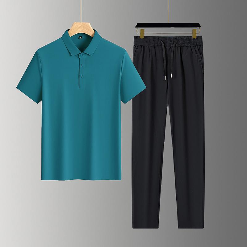 Summer Men s Short Sleeve Casual Lapel Collar Ice Breathable Versatile M