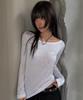 SECONDSALT Salty Girl Hotfix See-Through Long Sleeve (White)