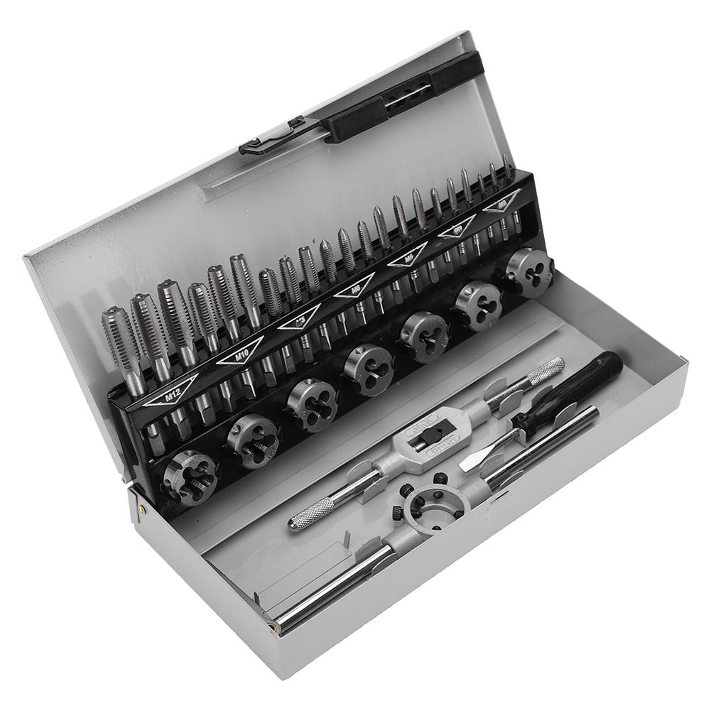 Set 32 buc Tarozi Filiere Oțel Aliaj Portabil Duritate Ridicată Set Kit Unelte de Mână Tarozi Filiere