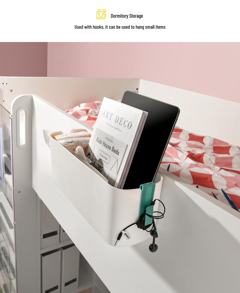 Bedside Hanging Shelf: Punch-Free Dorm Bunk, Student Organizer, Baby Diaper & Wipes Storage