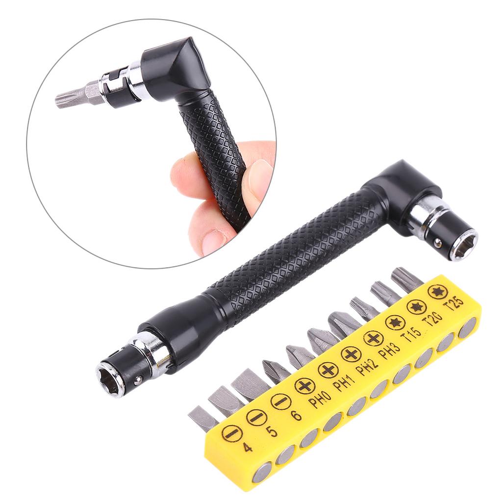 1/4 Wrench Wrench Driver L Shape 1/4 Inch Hex Socket Wrench Double  with Various Screwdriver Bits Hand Tool L Shaped Wrench