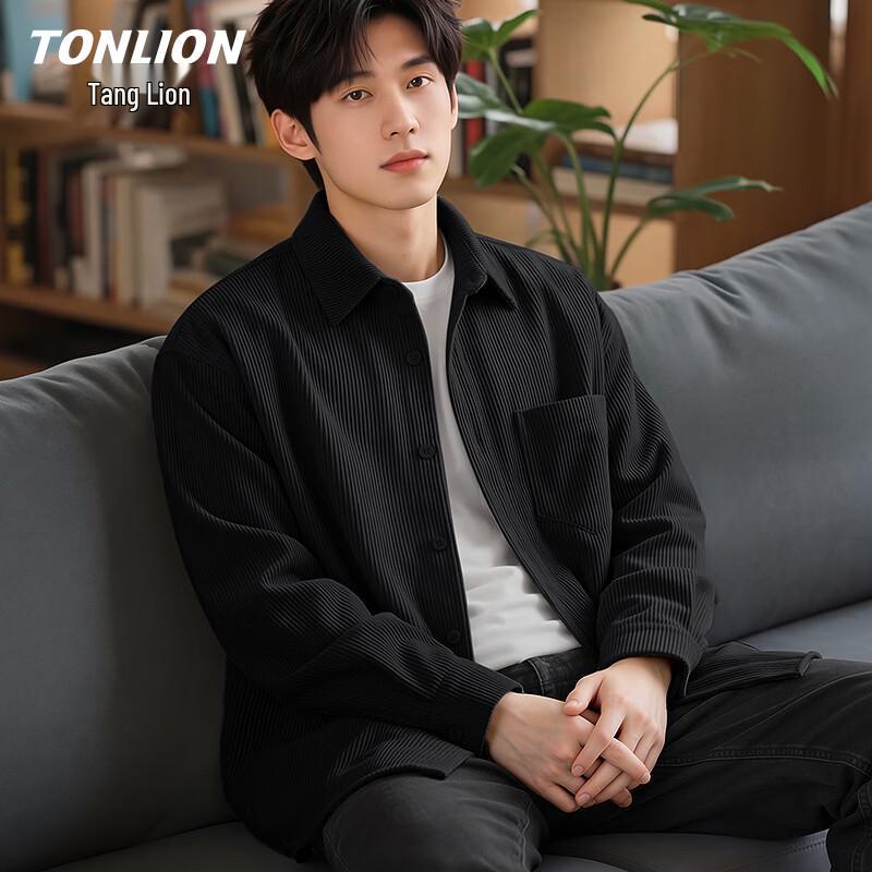 

TonLion Men s Corduroy Long-Sleeve Shirt 5XL