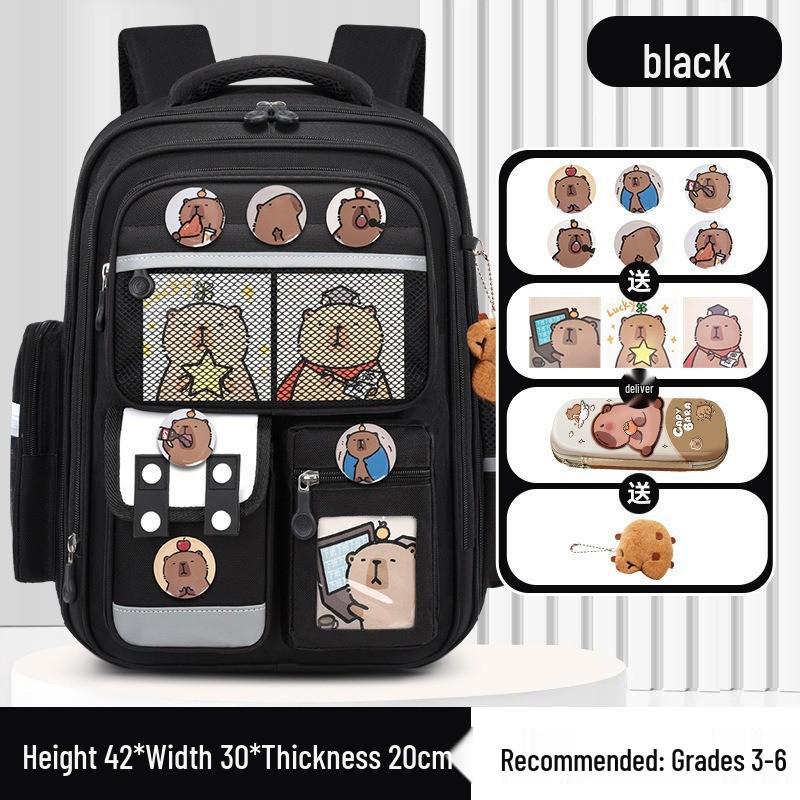 Capybara Decompression Backpack for Elementary Students Grades 1-6 - Lightweight, Large Capacity for Boys and Girls