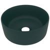 VidaXL Round Luxury Washbasin Countertop Toilet Washbasin Bathroom Cloakroom Kitchen Home Interior Green 147014