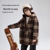 ASK JUNIOR Boys' Plaid Color-Block Hooded Wool Blend Coat