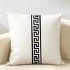 Geometric Embroidery Cushion Cover Natural Linen Organic Fabric Double-Sided Printing Breathable Perfect For Home Decor