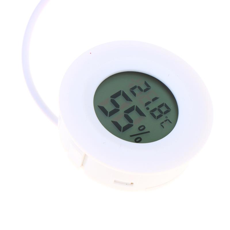 Mini Round Digital Lcd Thermometer And Hygrometer With 1.5M Probe Detection Module Humidity Sensor For Aquarium Pet Acrylic Box