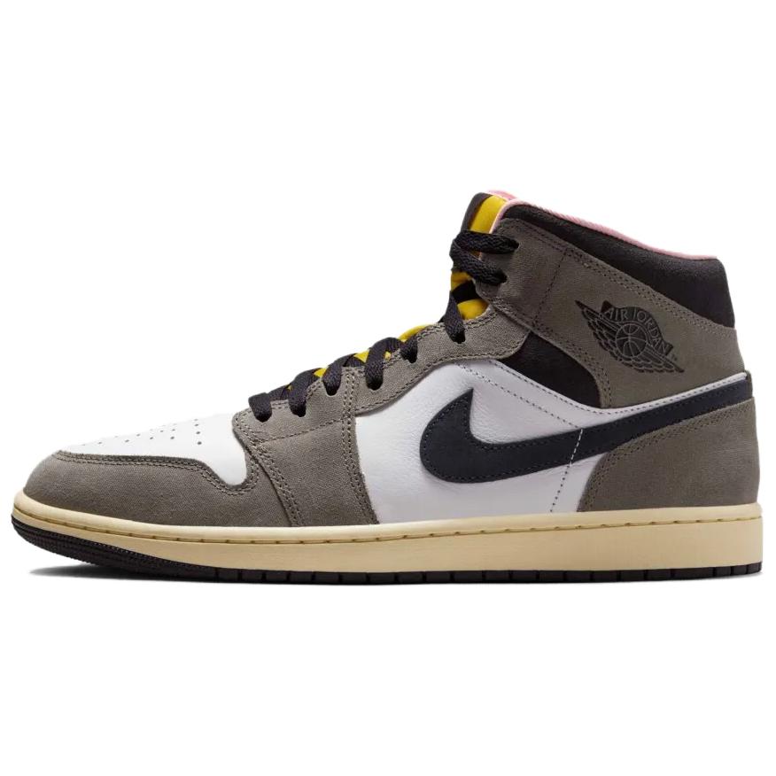 Air Jordan 1 Mid Cave Stone Unisexové tenisky Šedá Bílá Olejově šedá HQ2011-100